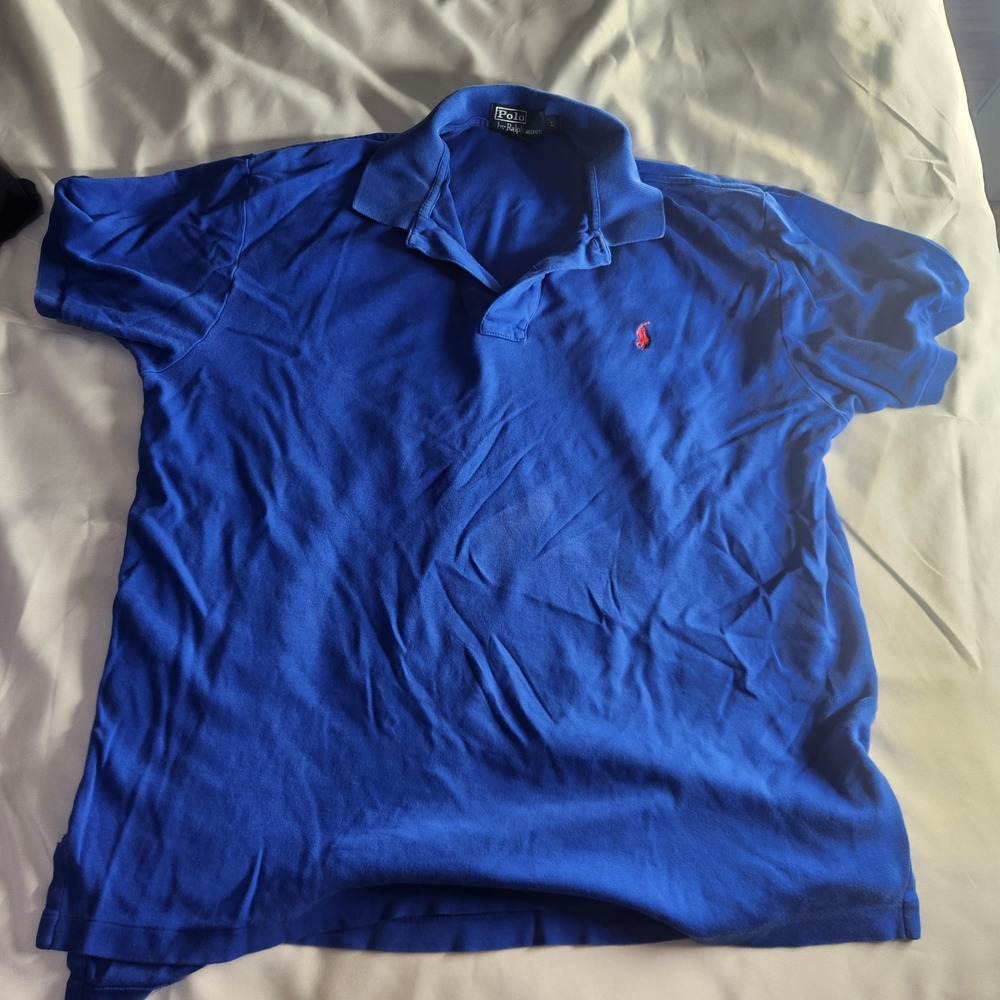 Polo Ralph Lauren Mens Blue Polo Shirt Classic Fit Pony Logo Casual